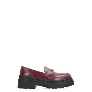 PINKO Women's Leather Platform Loafers Women BURGUNDY Moccasins